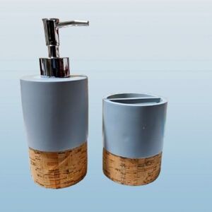 ๐ฃ Vanity Bathroom Blue / Cork Soap Dispensary Toothbrush ๐ชฅ or Razor Holder ๐